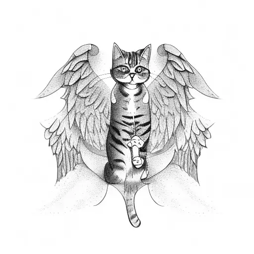Cat With Angel Circle