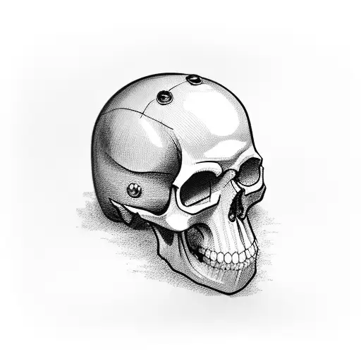 Incorporate A Skull Wearing A Military Helmet Into A Computer Motherboard Design Tattoo