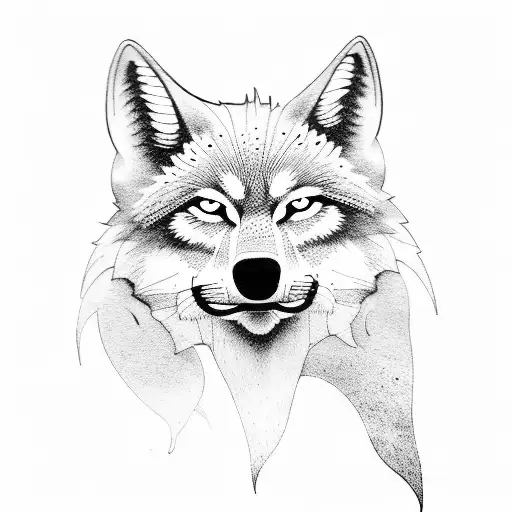 Silhouette Of A Howling Wolf