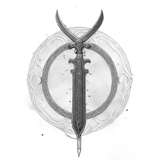 Grave With Sword Insetred In Centre With Liver In It