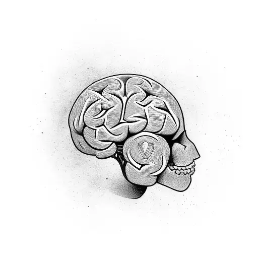 A Psychology-themed Tattoo Featuring A Brain Made Up Of Gaming Symbols Tattoo