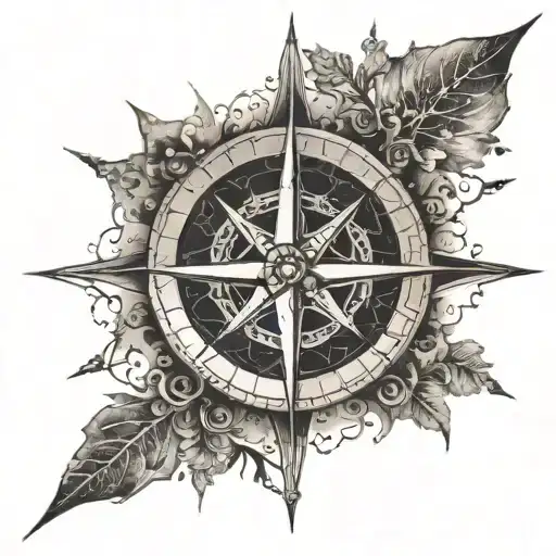 An Intricate Compass Rose With Animal Tracks Instead Of Cardinal Directions