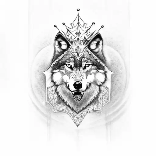 Wolf With Queen Crown