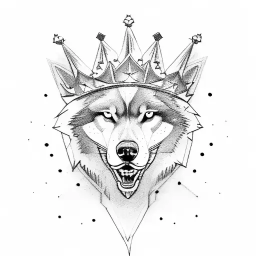 Strong Wolf With Queen Crown