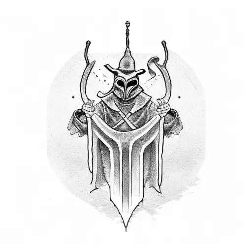Plague Doctor Black And White Minimalistic Tattoo Design