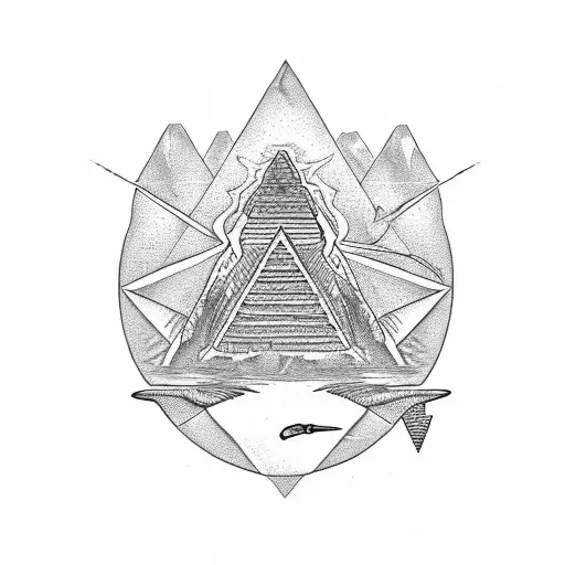 Velociraptor In Front Of An Egyptian Pyramid