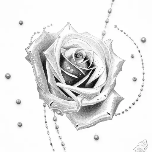 Rose With Pearl Necklace