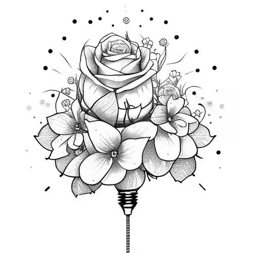 Broken Light Bulb With Flowers Sprouting