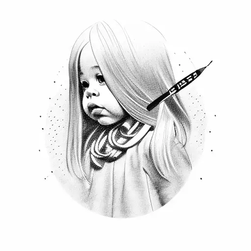 A Portrait Of The Client's Daughter Holding A Steering Wheel And A Dart In Hand