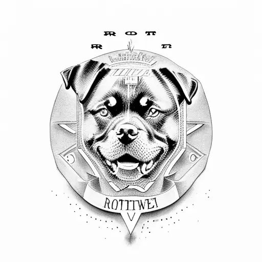 Rottweiler Dog With Letters Src