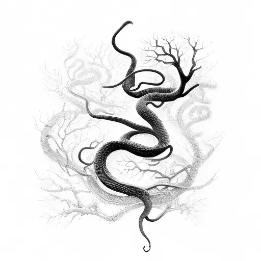 A Delicate Snake Transforms To Twisted Tree Branches