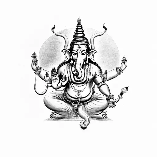 Hindu God Shiva And Ganapathi And Ohm For Forearm