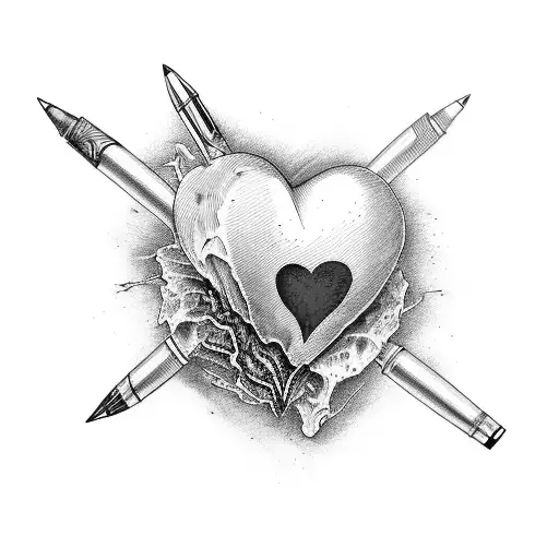 A Pen That Colors A Realistic Red Broken Heart From Inside