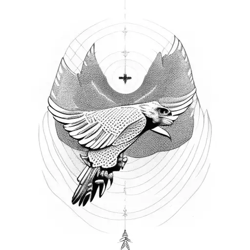 Flying Hawk Or Eagle With Text My Way