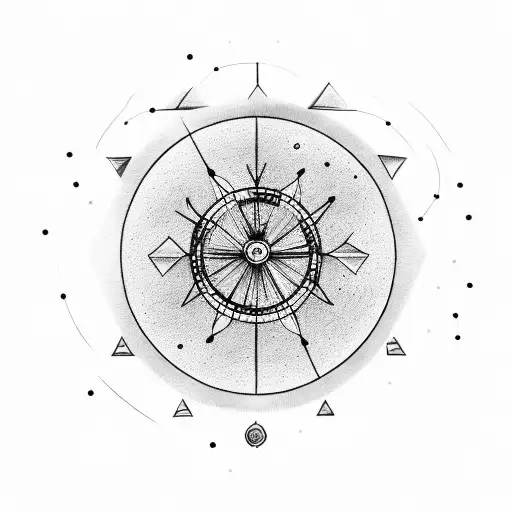 A Minimalist Design Featuring The Number 07 Intertwined With A Zodiac Wheel