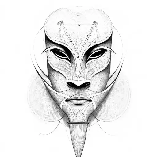 African Mask With Two Faces