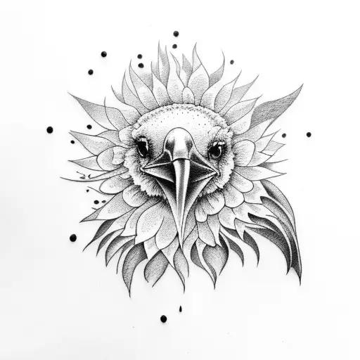 Raven With Sunflowers