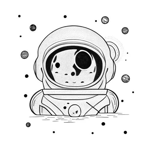 Little Astronaut Sitting On The Moon