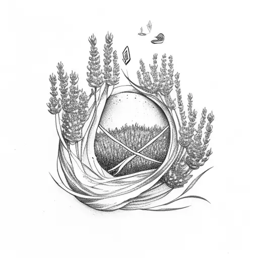 Strand Of Lavander Held By A Hand In A Tarot Card