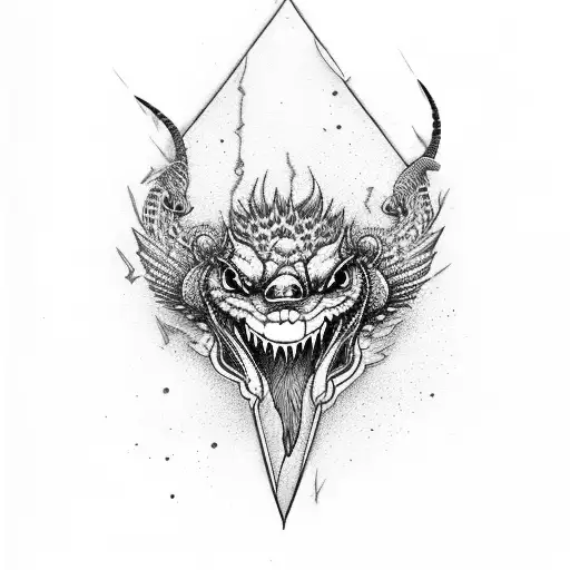 Guitar With Lightning Design On It And Rattlesnake Wrapped Around Guitar