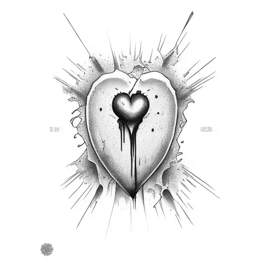 Broken Heart That Is Leaking Blood