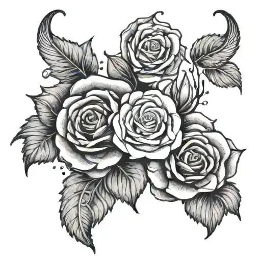 Aries And Virgo Symbol Intertwined Roses