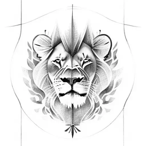 A Rugby Player Tackling A Lion In Front Of A Cathedral