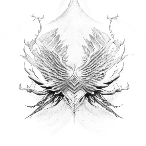 Wings Tree With Tribal Roots