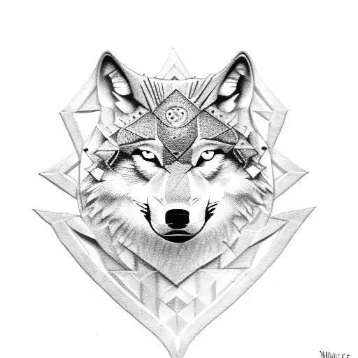 A Wolf Coming Out Of An Ace Of Spades