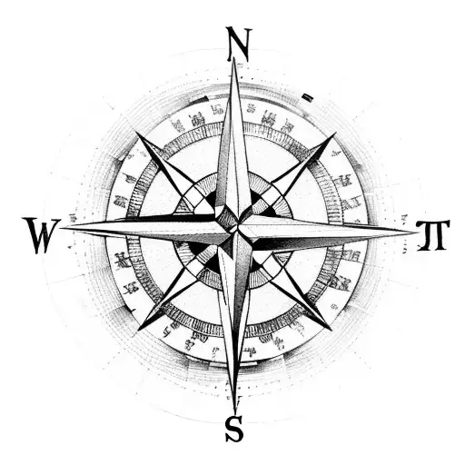 A Compass Rose Intertwined With Anime Characters Representing Different Travel Destinations