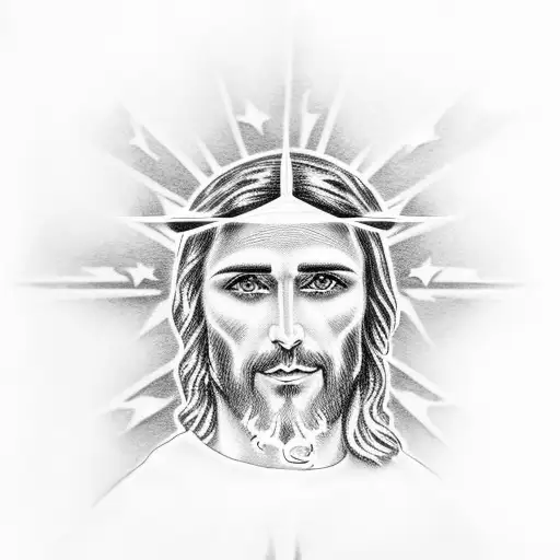 Jesus With An American Flag Background