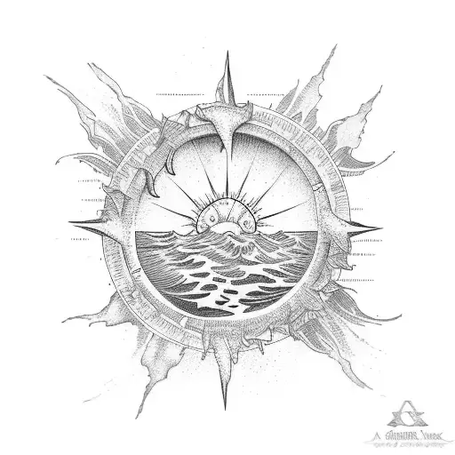 A Scripture And With Like The Ocean And The Sun Set