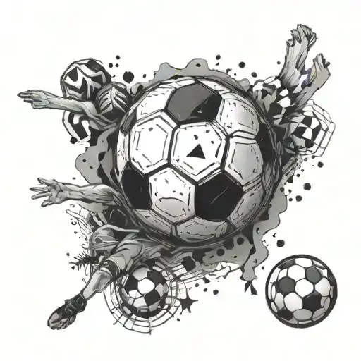 Create A Tattoo Featuring A Soccer Ball Surrounded By Friends And Family
