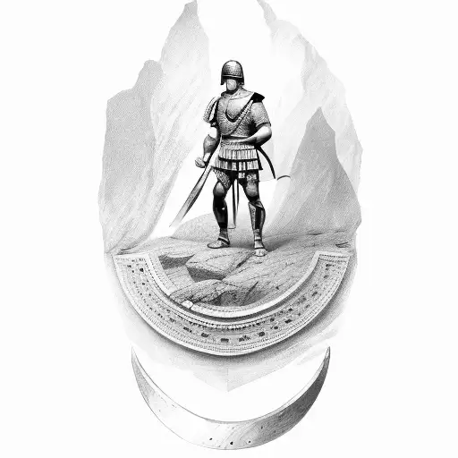 Roman Soldier With A Roman Spear Stuck In The Achilles Tendon