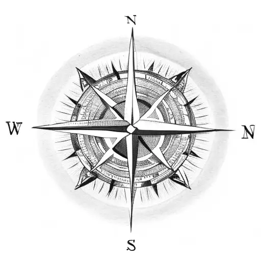 Compass With Bird And Roman Numerals