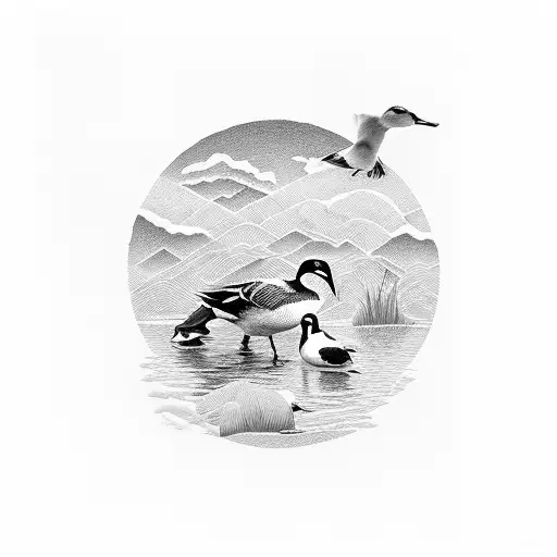 Father And Son At Duck Pond