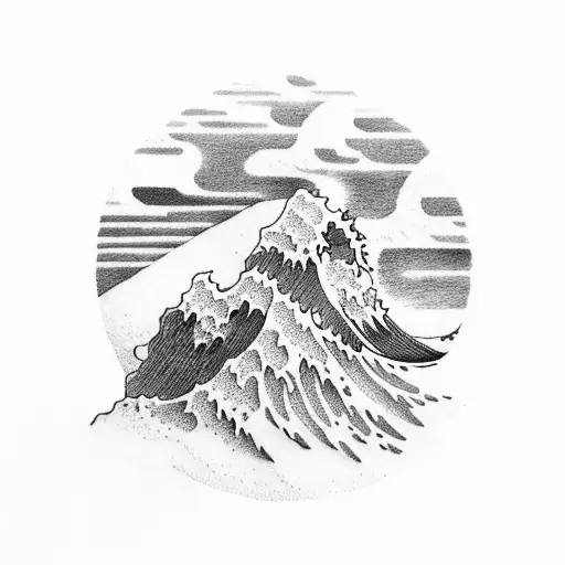 Wave And Mountain In A Circle