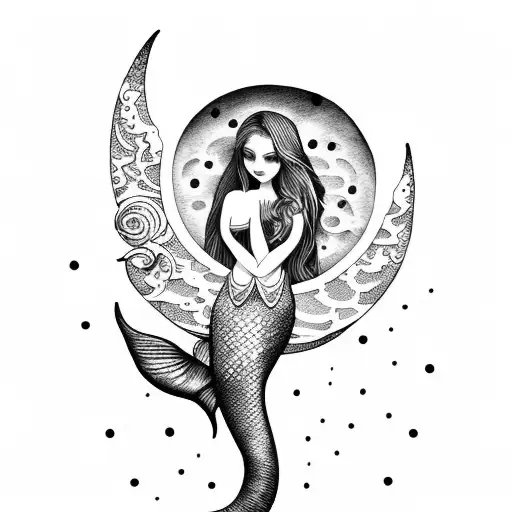 Mermaid With Moon
