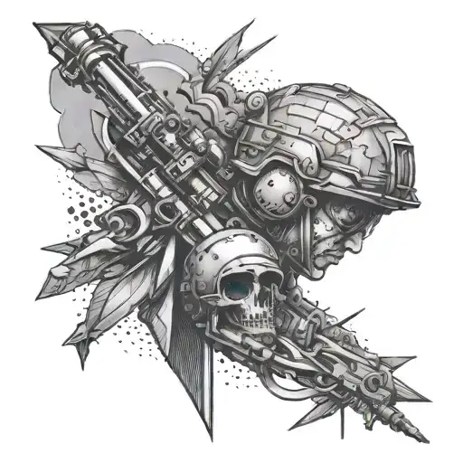 An Abstract Representation Of Discipline And Motivation In A Military Theme