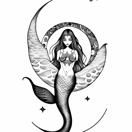 Mermaid With Moon