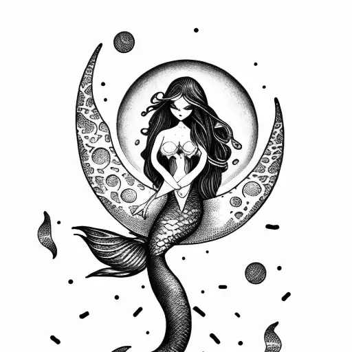 Mermaid With Moon