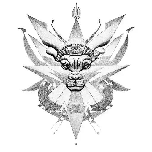 A Minimalist Tattoo Of Orishas Figures In Fine Line Style