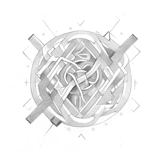 A Sketch-style Illustration Of Intertwined Male And Female Symbols