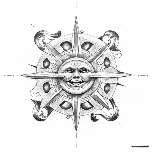 Ship Wheel And Sun