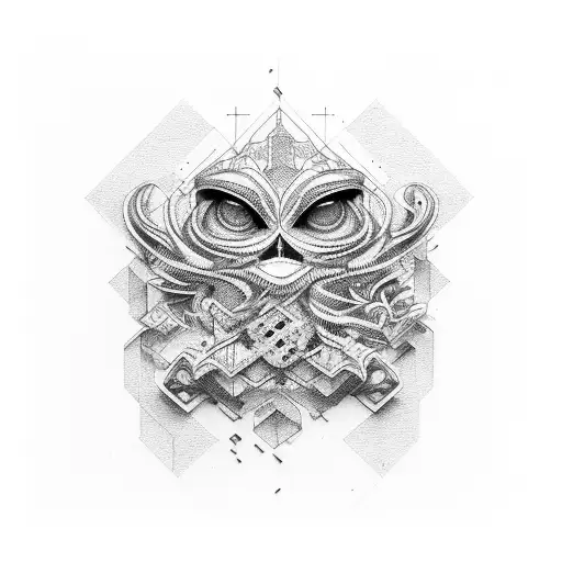 A Semicolon Formed By Architectural Lines