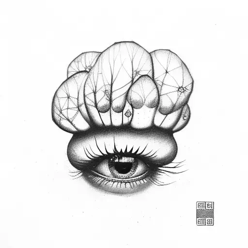 Indian Woman Eyes Psilocibin Mushroomrooms