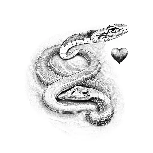 Snake Coming Out Of A Heart