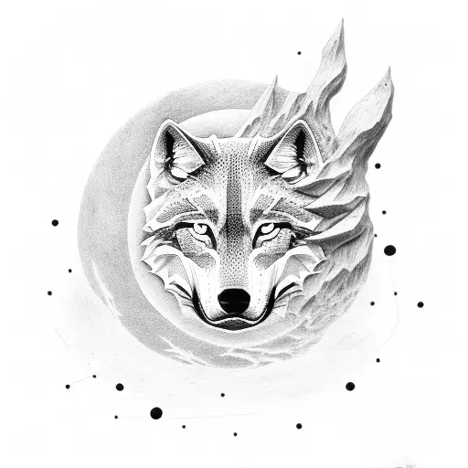 Sigma Full Body Wolf Silhouette In A Moon