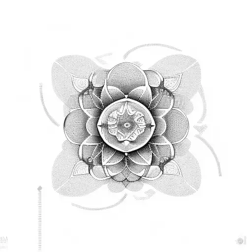 Abstract Flower Garden In Geometric Shapes