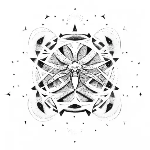 Simplistic Tree With Triangles And Circles And The Scorpion Star Formation